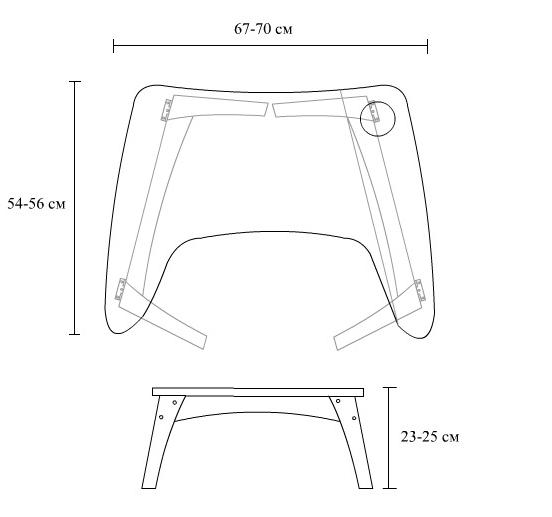 Компактный и удобный деревянный столик для ноутбука Компактный и удобный деревянный столик для ноутбука самоделкин