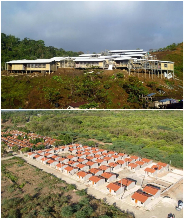 Благодаря панелям WPC целые поселения можно собрать в кратчайшие сроки (Колумбия).  Благодаря панелям WPC целые поселения можно собрать в кратчайшие сроки (Колумбия).