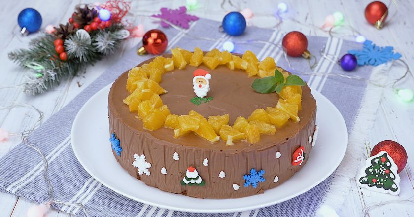 Муссовый торт с шоколадом и апельсинами: новогодний десерт