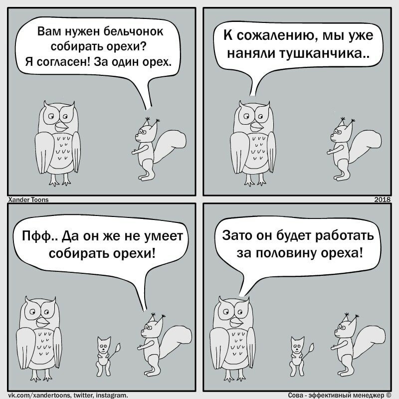 Сова — эффективный менеджер: смешные и правдивые комиксы о несносных начальниках начальство,юмор и курьезы