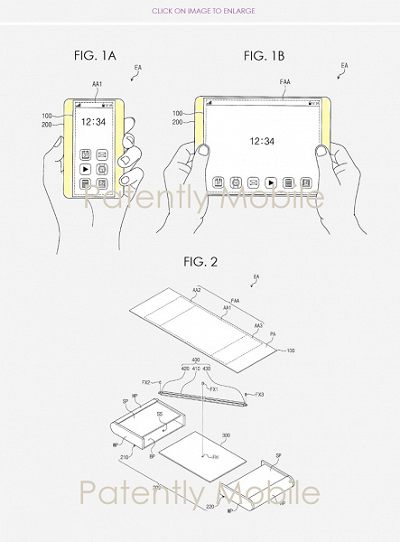 Samsung патентует смартфон с растягивающимся дисплеем, трансформируемый в планшет samsung