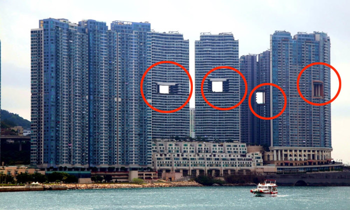 «Дырявые» небоскрёбы, построенные в Гонконге.