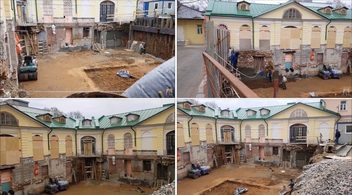 Здание в Москве, построенное на основании занесенных грунтом первых этажей более древнего строения