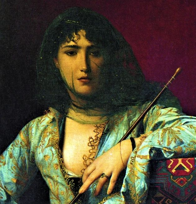 «Черкешенка под вуалью», картина Ж.Жерома, на ней изображена Геверин, мать Гвашемаши