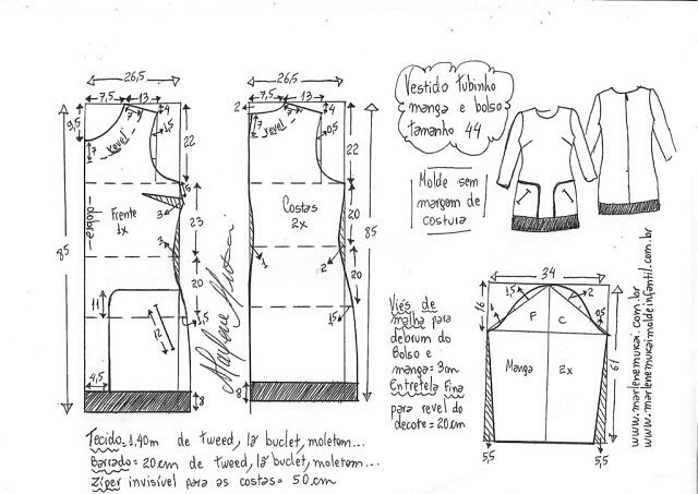 Выкройка шанелевского платья Выкройка шанелевского платья выкройка платья,Одежда,рукоделие,Хенд мейд