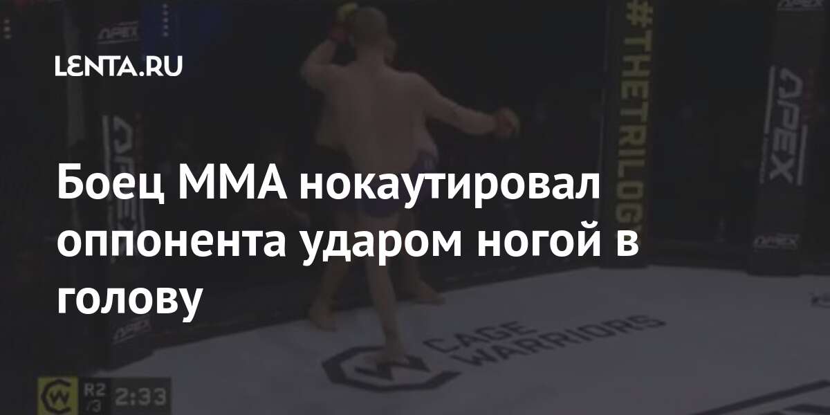 Боец MMA нокаутировал оппонента ударом ногой в голову Гэрри, Акмана, Warriors, Ирландский, поединка, подряд, карьере, Ирландец, уступал, профессиональных, поражение, стало, третьим, дебюта, провел, чемпионате, Абсолютном, бойцовском, пятой, проиграл