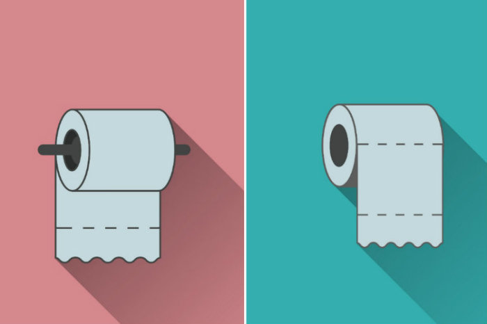 Как правильно установить рулон туалетной бумаги на держатель