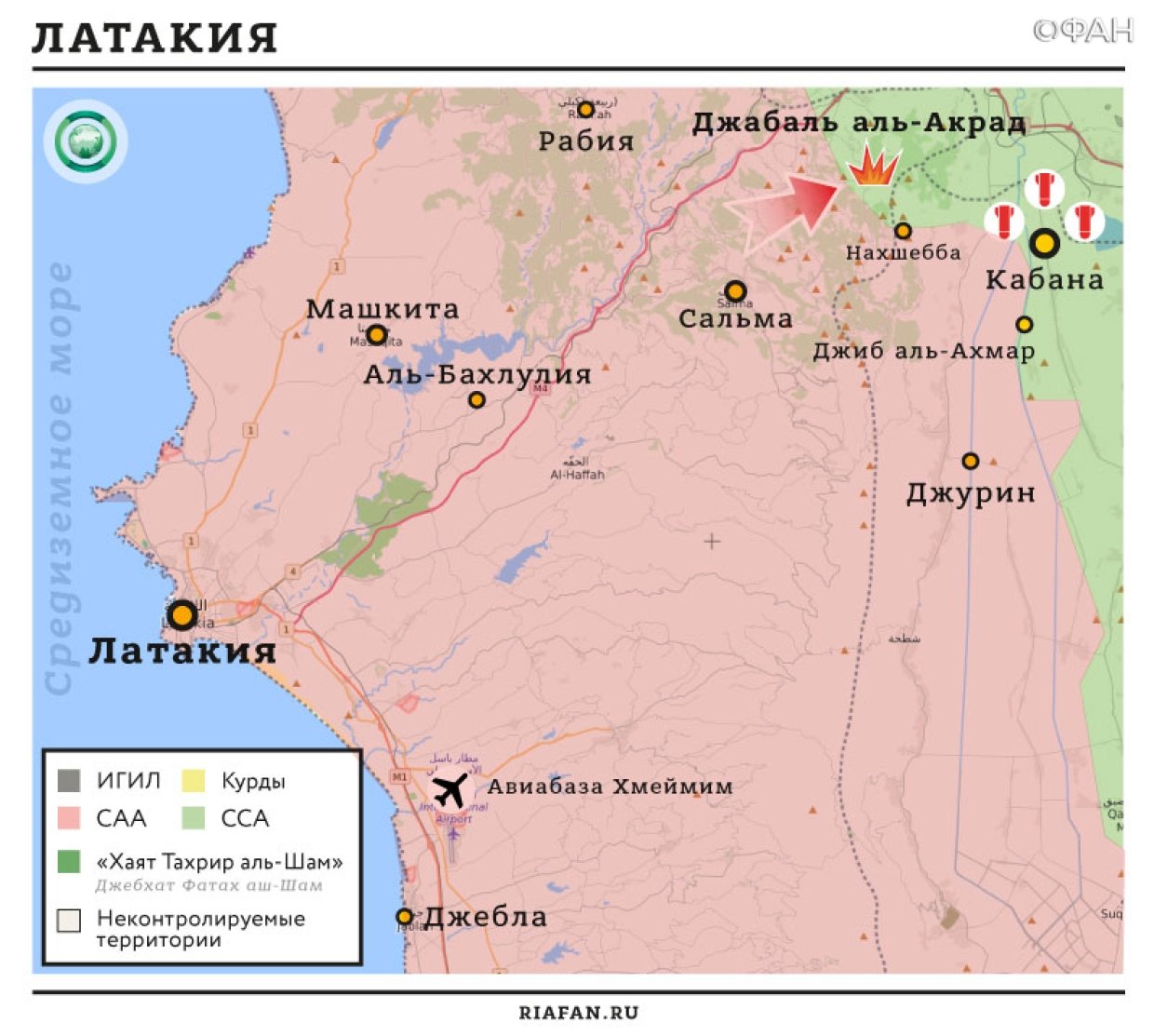 Карта военных действий — Латакия