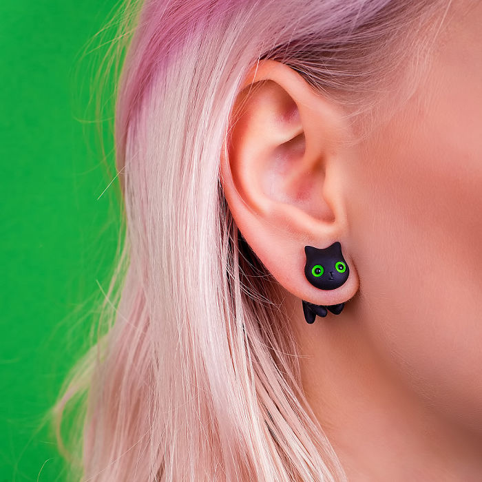 Black Cat Earrings