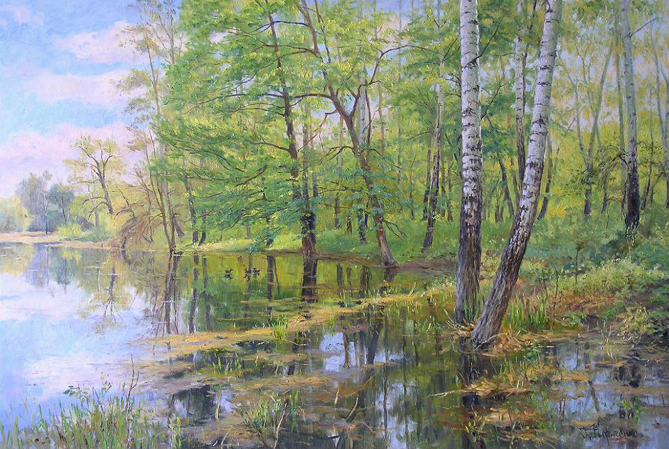 Я слышу, как поет Апрель... Художник Геннадий Кириченко живопись,природа