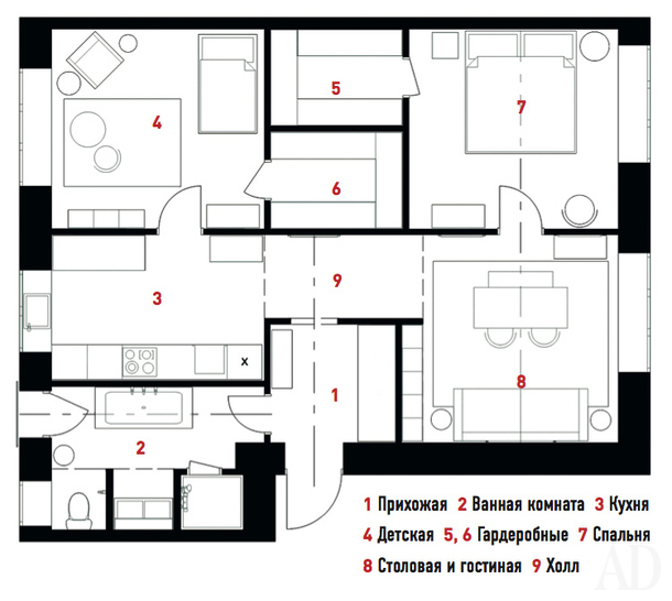 Квартира для любителей живописи, 70 м²