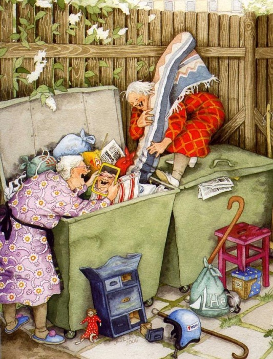 Неунывающие старушки в серии весёлых открыток финской художницы Инге Лоок Неунывающие старушки в серии весёлых открыток финской художницы Инге Лоок жизнь