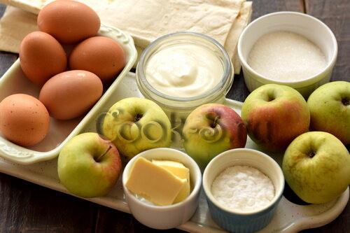 Яблоки + лаваш = вкуснейший пирог, для которого не нужна ни мука, ни тесто лаваш, пирог, лаваша, кладем, сахар, масло, готовится, около, минут, начинку, яблочную, Затем, немного, яичносметанной, можно, быстрее, заливкойСтавим, форму, разделим, запекать