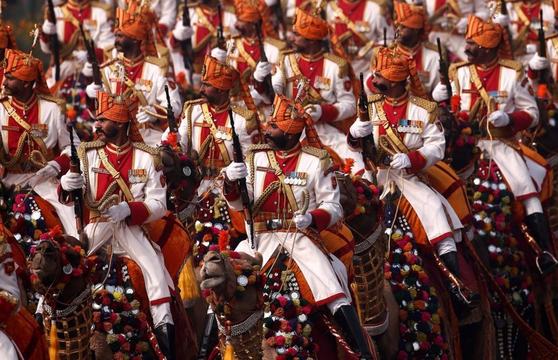 Нью-Дели, Индия армия, в мире, военное, люди, парад, форма