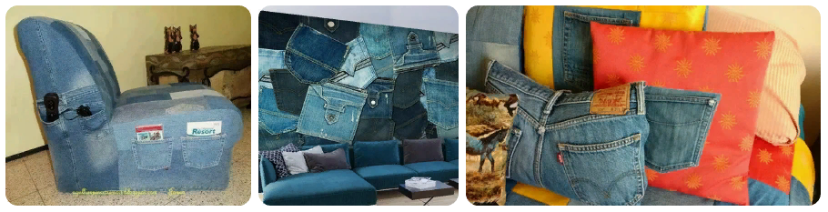 Древние джинсы, пылящиеся в шкафу – это неповторимая основа для творческих изделий в вопросе оформления интерьера.-2