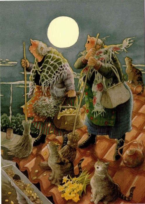 Неунывающие старушки в серии весёлых открыток финской художницы Инге Лоок Неунывающие старушки в серии весёлых открыток финской художницы Инге Лоок жизнь