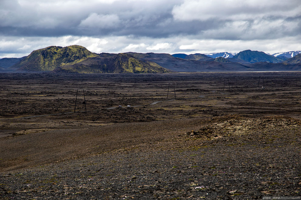 Путь к долине Landmannalaugar в Исландии