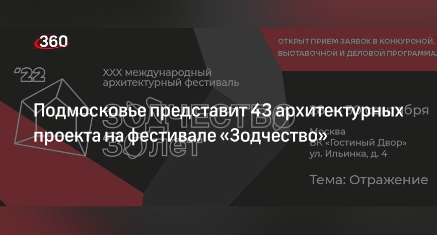 Подмосковье представит 43 архитектурных проекта на фестивале «Зодчество»