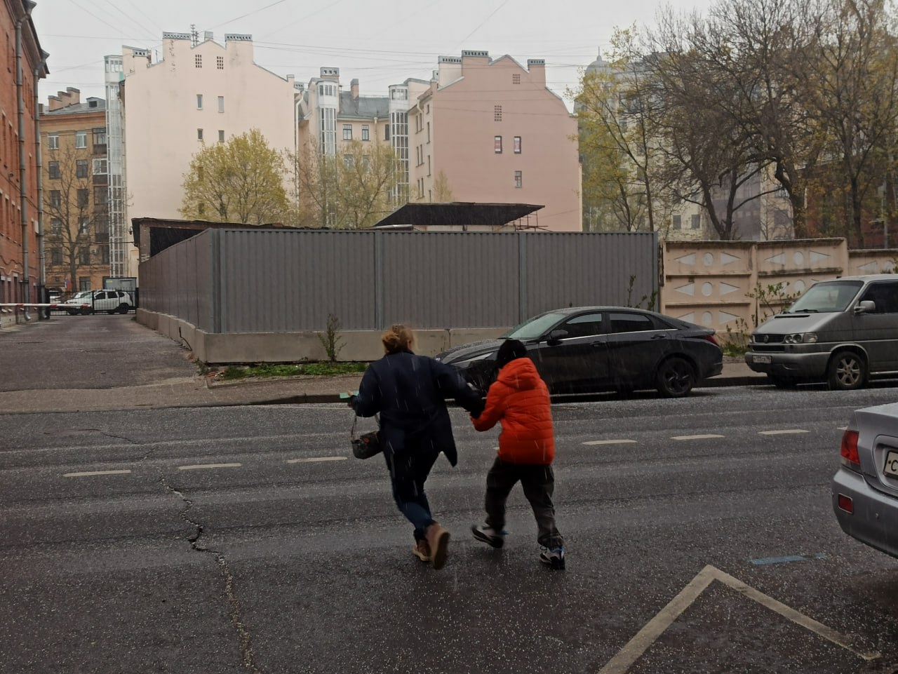 Самый грустный фоторепортаж: в след за снегом петербуржцев добило майским градищем