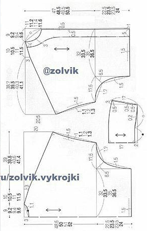 Выкройка жакета свободного силуэта 1