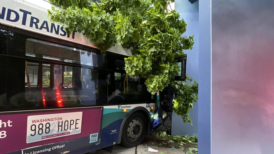 Автобус протаранил здание в американском Сиэтле, 11 человек пострадали