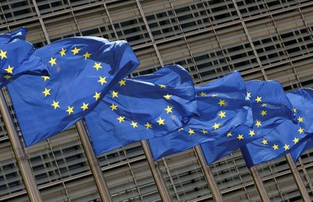 FILE PHOTO: European Union flags flutter outside the EU Commission headquarters in Brussels, Belgium May 5, 2021. REUTERS/Yves Herman/File Photo 