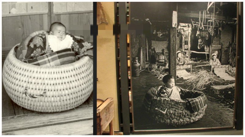 В древней Японии в эпоху Эдо (1600- 1850) широко применялась люлька-переноска ejiko со “встроенным” в нее впитывающим слоем интересное, младенцы, ношение, обычаи, пеленание, факты