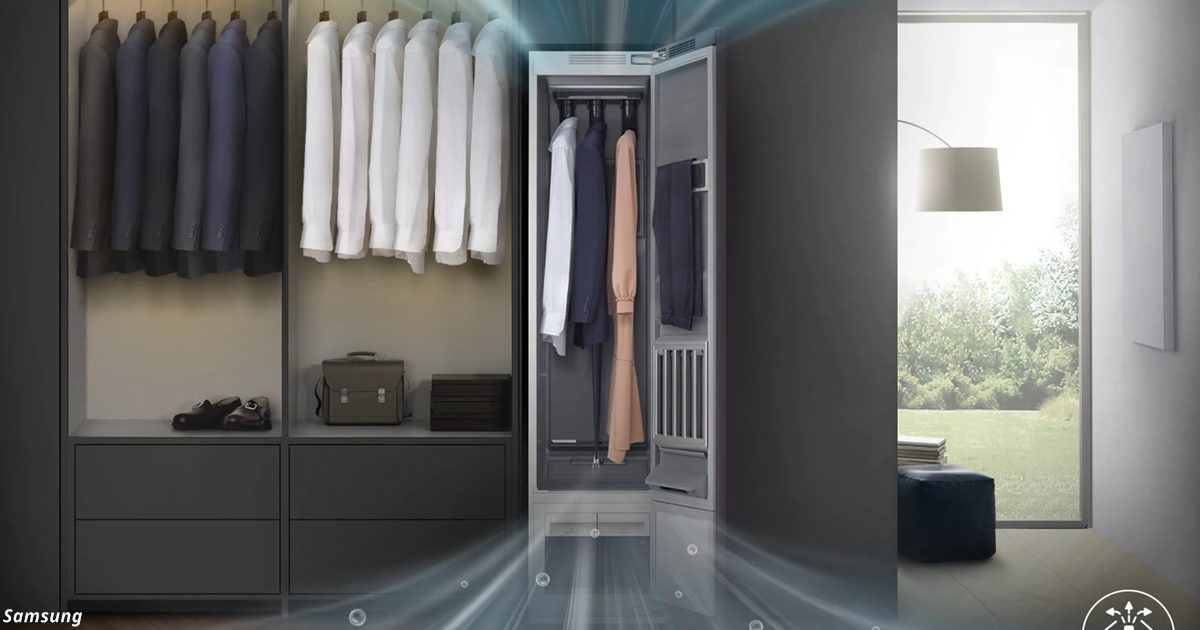 «Будущее уже здесь»: Самсунг выпустил умный шкаф, который сам гладит одежду одежду, технология, “Samsung”, “AirDresser”, воздуха, самым, нужно, будет, паровой, гладит, понижать, чистой, свежей, сохраняя, установлен, котором, “HeatPump”, помещении, сушит, очень