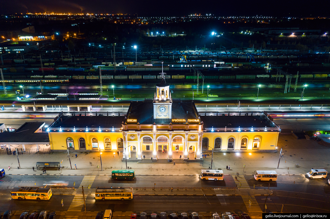 Ярославль с высоты железнодорожная станция вокзал