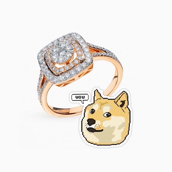 Помолвочное кольцо SL, розовое золото, бриллианты