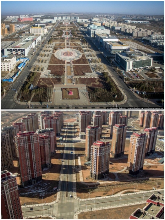 Современному городу так и не суждено было стать миллионником (Kangbashi, Китай).