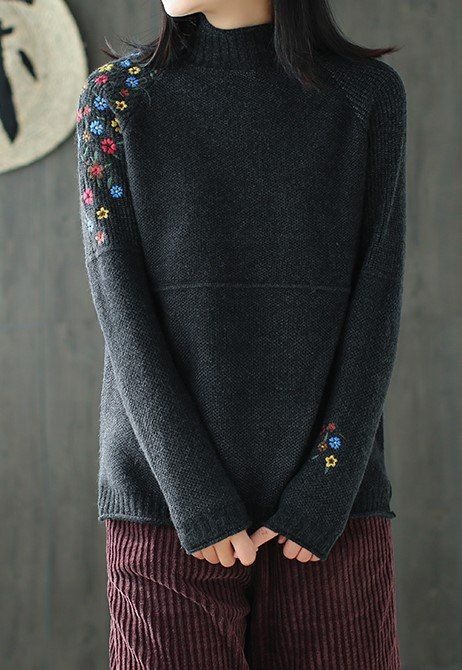 Превратите заурядный свитер в дизайнерскую вещь с помощью вышивки вышивка,мода,одежда