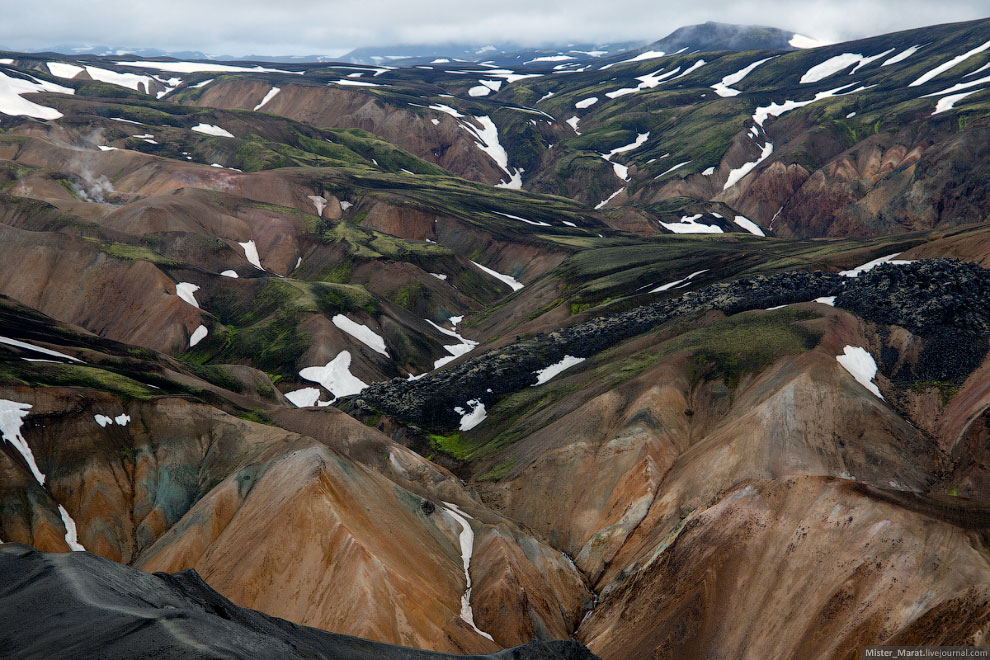 Путь к долине Landmannalaugar в Исландии