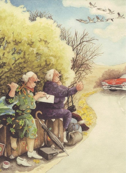 Неунывающие старушки в серии весёлых открыток финской художницы Инге Лоок Неунывающие старушки в серии весёлых открыток финской художницы Инге Лоок жизнь