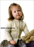 Белый жакет с ажурным узором для девочки 1-8 лет,  от финских дизайнеров.