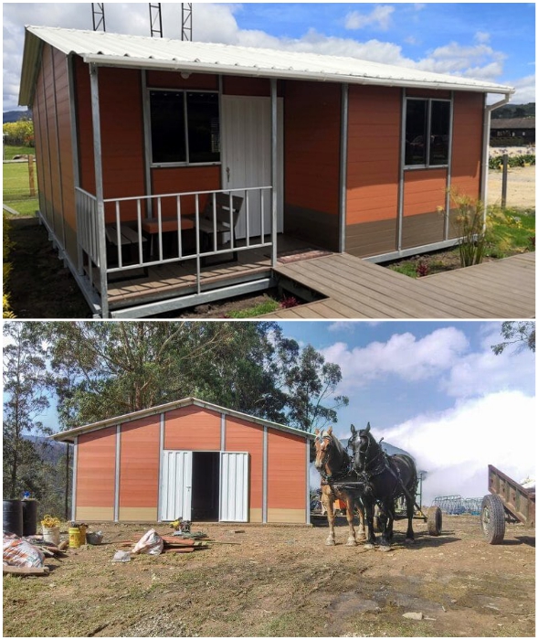 Из блоков и панелей WPC можно собрать и жилой дом, и амбар для сельхознужд (Колумбия).  Из блоков и панелей WPC можно собрать и жилой дом, и амбар для сельхознужд (Колумбия).
