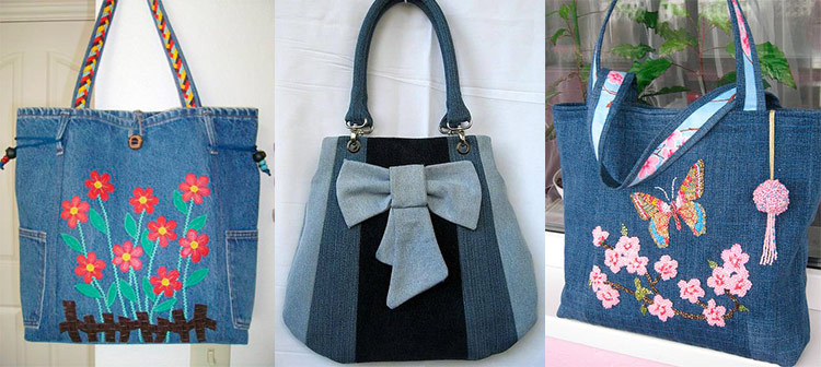 Шьем сумку из старых джинсов — идеи с выкройками