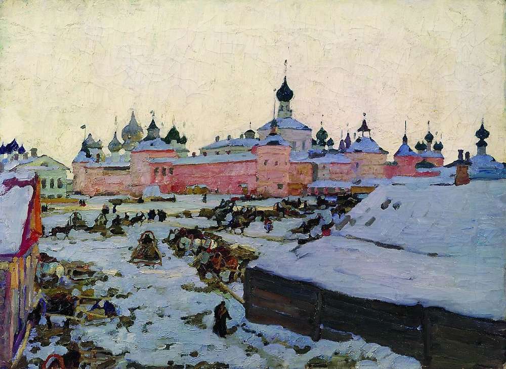 1906. Весенний вечер. Ростов Великий. Х.м. 70x96. Серпухов - Юон Константин Федорович