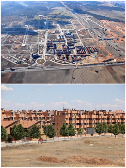 Вместо города-сада лишь уныние и гуляющий в степи ветер (Valdeluz, Испания).