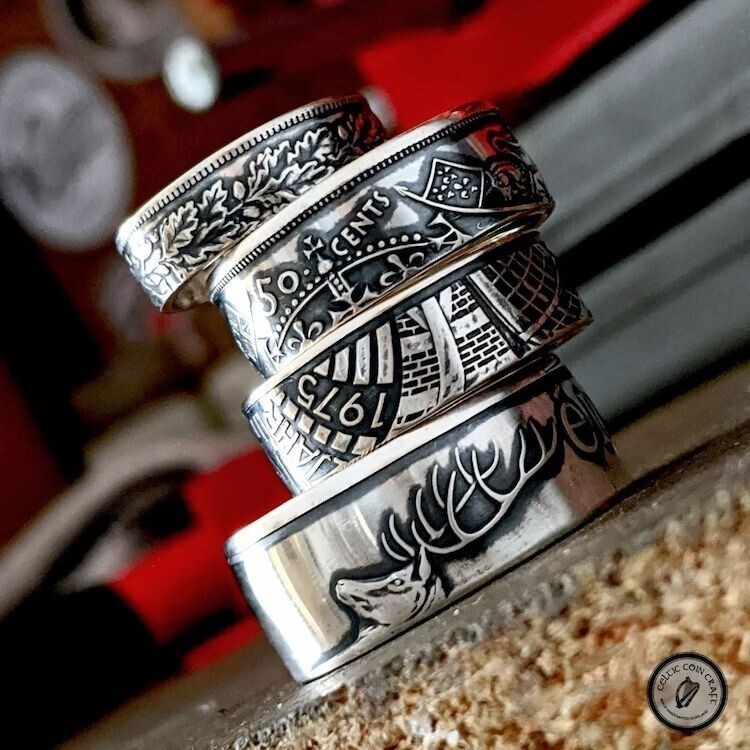 Мастерица превращает монеты в кельтские кольца мастерство,своими руками,творчество,украшения