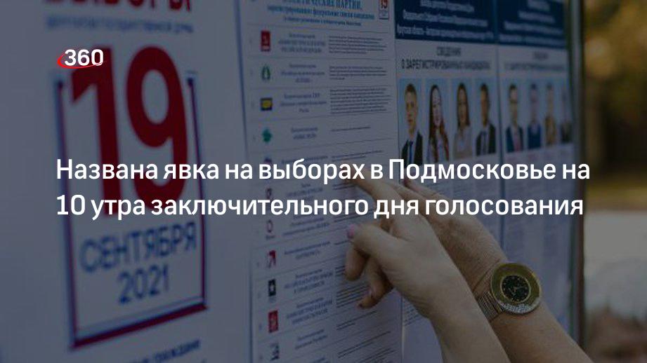 Названа явка на выборах в Подмосковье на 10 утра заключительного дня голосования