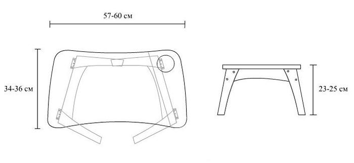 Компактный и удобный деревянный столик для ноутбука Компактный и удобный деревянный столик для ноутбука самоделкин