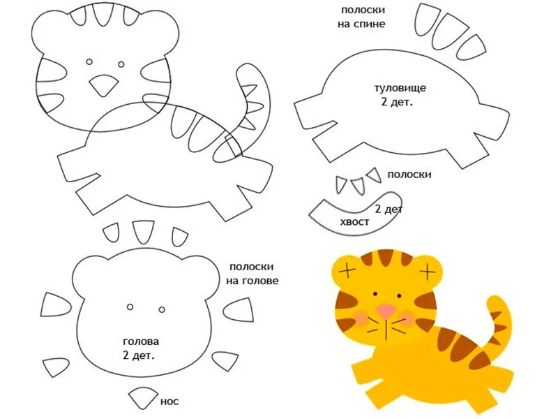 Схема мягкой игрушки тигренок