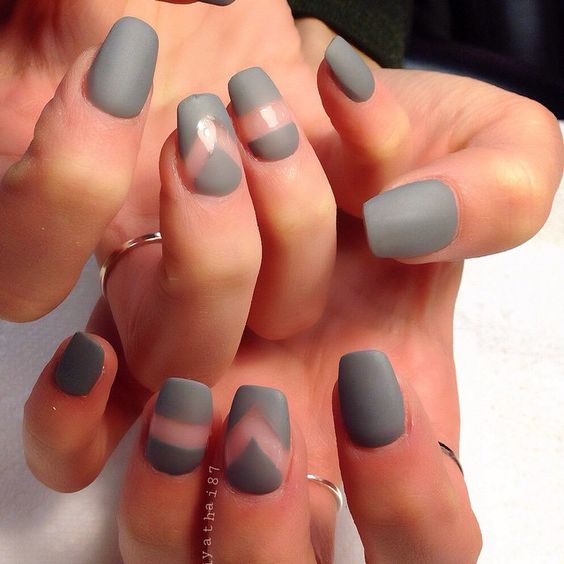 Matted grey w/ negative space ღ By Riyathai87 on Instagram