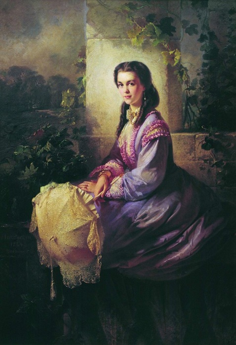 «Портрет графини С.Л.Строгановой». (1864). Автор: Маковский Константин Егорович. 