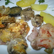 Мяско запеченное с баклажанами