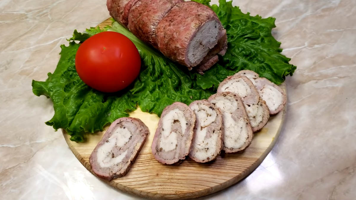 Мясной рулет из свинины в пергаменте мясной рулет,мясные блюда