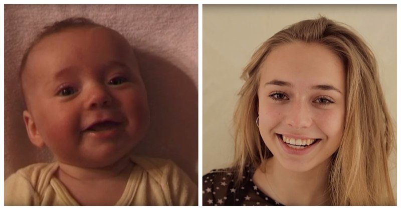Как быстро летит время: отец снимал свою дочь каждую неделю в течение 18 лет! Франц Хофмеестер, видео, дети, дочь, милота, ребенок, сын, тогда и сейчас