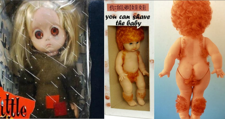 На что только производители детских игрушек не идут! Самые странные куклы, которые когда-либо выпускались на рынки