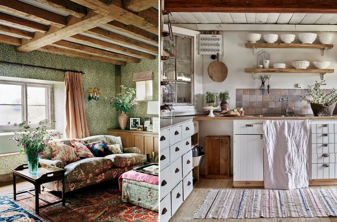 Дизайн деревенского дома внутри своими руками фото с низкими потолками